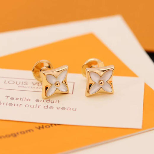 LOUIS VUITTON LV COLOR BLOSSOM精致 白贝母耳钉 女款（SJ） 商品图1