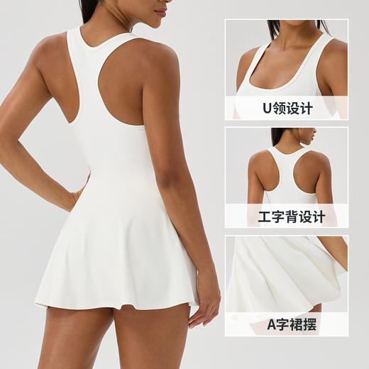 跃牌【欲动春风】系列 运动网球裙女透气速干无袖健身连衣裙户外休闲瑜伽运动短裙52177 商品图1