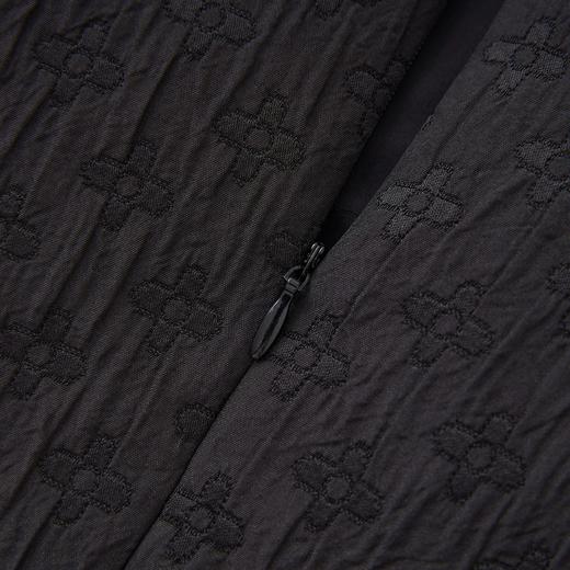 「高货wl」全新升级【铂金会员358/天猫479/差价121】(21340)洛诗琳提花压皱人丝连衣裙2025夏季新款通勤简约A摆裙女 商品图3