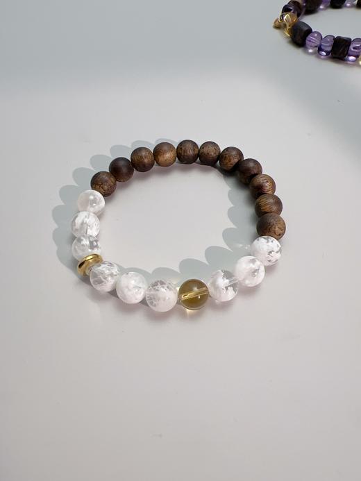 【普陀山】财运之⽯雪花幽灵奇楠沉⾹手串 雪魄⾦禅  ⼿围14-14.5 商品图6