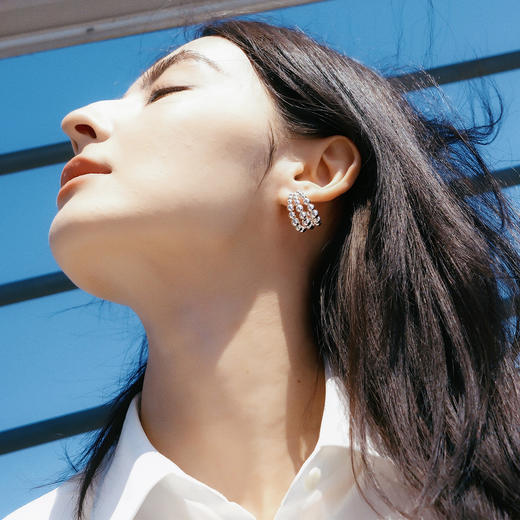 【E24037-g】alodia.co 品牌直发 玄珠月影hoop耳圈耳环 设计感精致小众耳饰925银针RJ136 商品图6