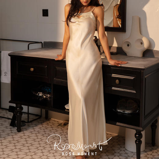 法式度假风真丝印花长裙 A250318 商品图4