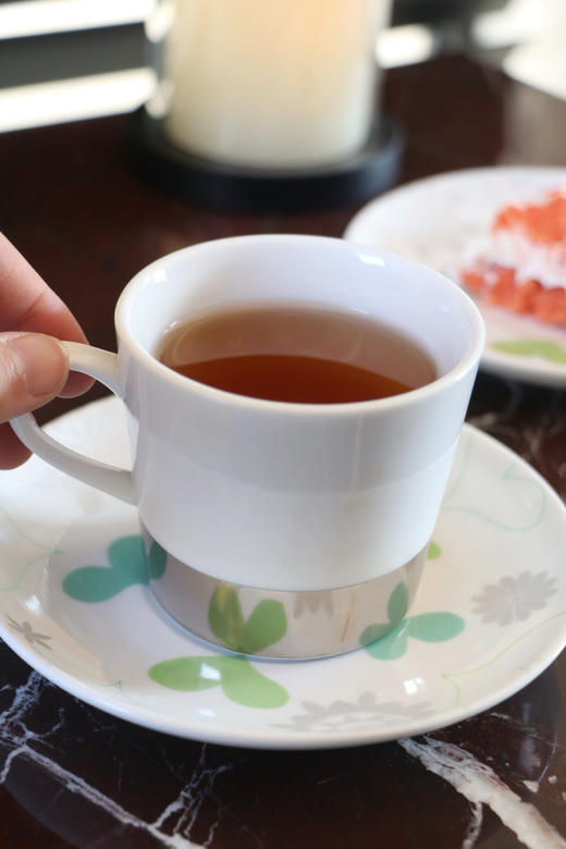 【镀银倒影四叶草杯碟】优质高白瓷 商品图0