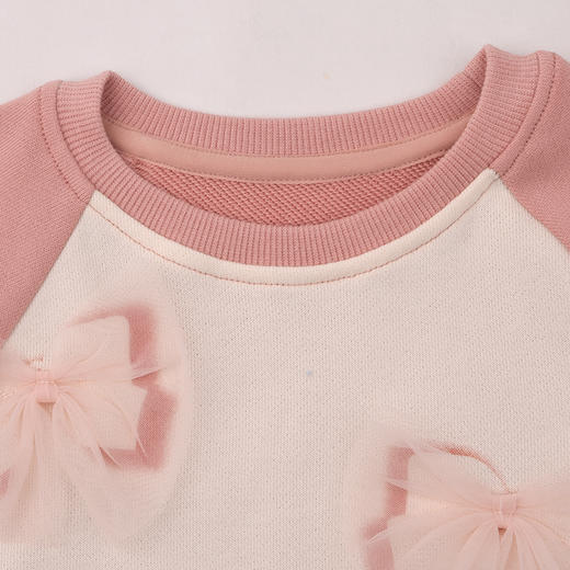 棉果果秋季新品女童盐粉色大毛圈圆领套头卫衣M322180225414 商品图2