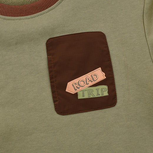 棉果果秋季新品男童藤蔓绿色大毛圈圆领套头卫衣M312180225465 商品图2