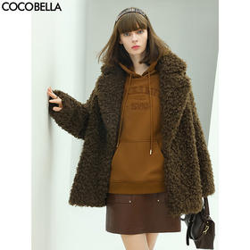 【秋冬特惠】COCOBELLA质感泰迪卷毛绒外套颗粒绒保暖毛茸大衣SC525