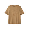 谜底T恤短袖女2025秋季新款简约百搭卡其色钉珠绣花上衣257MT7773 商品缩略图4