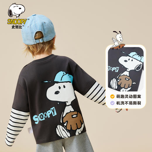 【史努比】【90-130】男童假两件长袖t恤 商品图8