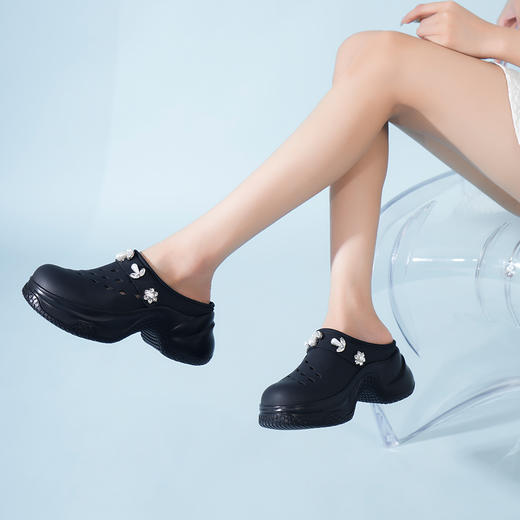 豪麟名鞋奥莱迪嘉女鞋凉拖牛皮革DJHJO51WL212黑色  原价1660元 商品图1