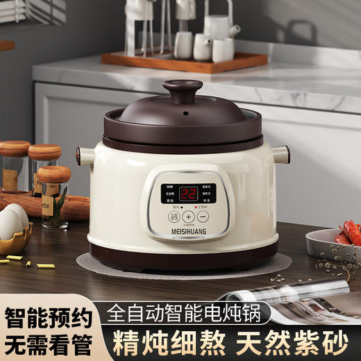 【智能电炖锅，炖出营养好味道】多功能家用电炖锅紫砂锅 租房锅电炖锅煮粥煲汤 宿舍砂锅大容量-QQ 商品图1