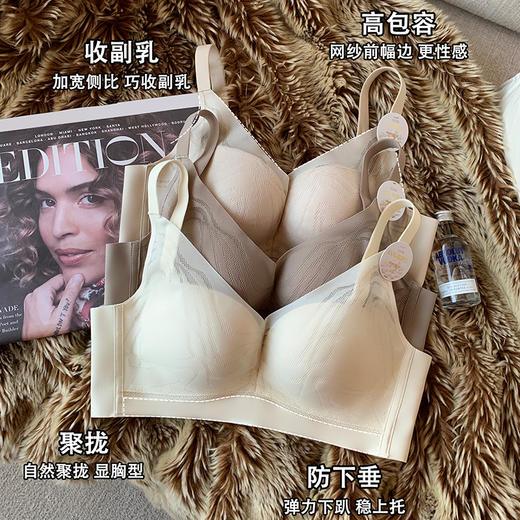 【真丝奢宠，聚拢神器】桑蚕丝文胸🔥深V不空杯，轻塑胸型💃小胸逆袭显事业线！舒适抑菌+防下垂，性感与养护兼得✨ 商品图1