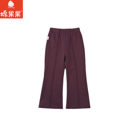 棉果果秋季新品女童酱果紫大毛圈微喇针织长裤M322200225417 商品图1