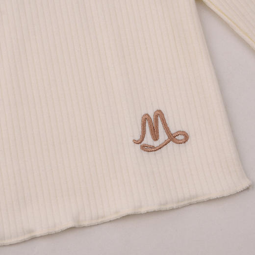 棉果果秋季新品女童远山白半高领套头T恤M322140425413 商品图3