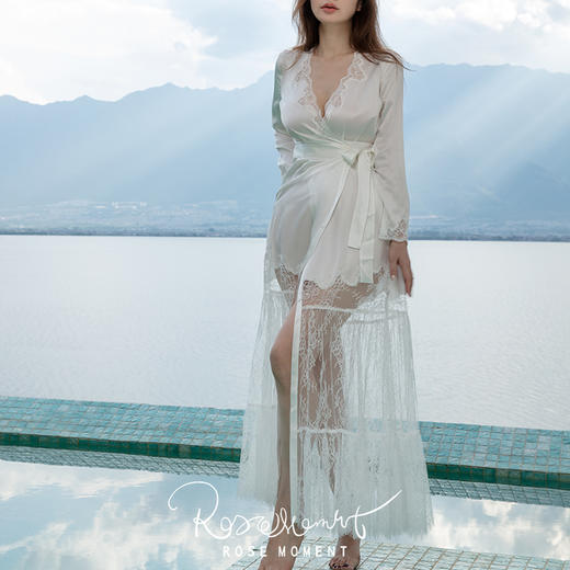 美到犯规的法式风情丝质长袍 P250321 商品图1