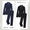 【上衣+裤子】罗蒙女士套装松紧腰商务时尚通勤工作面试西装两件套女 商品缩略图3