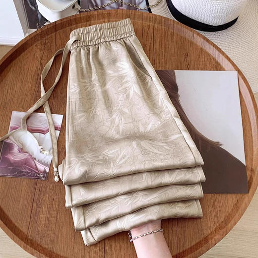 丁摩 醋酸阔腿裤女夏季薄款高腰显瘦防晒垂坠感拖地直筒裤5ZF-310 商品图0