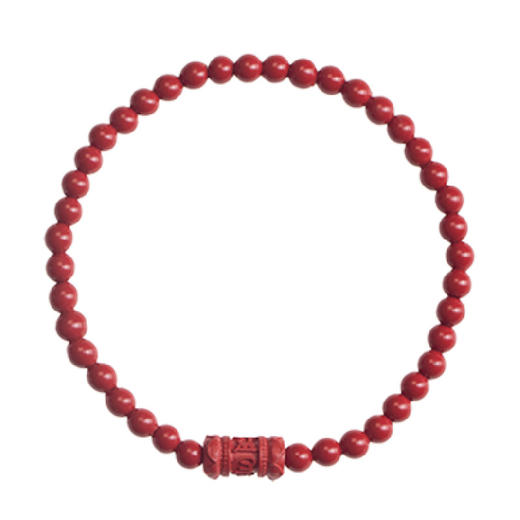 *自营*真言朱砂手串 | 4mm小珠手链中式简约风格。六字真言单圈辰砂压制女士 商品图5