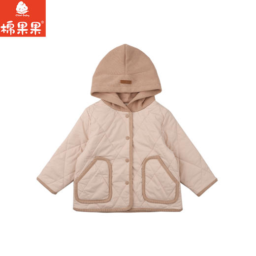 棉果果秋季新品男童女童米杏色绗棉加棉保暖外套M302100725426 商品图1