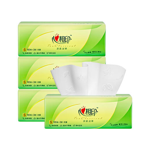 心相印 茶语丝享柔厚加倍100抽三层100抽*5包 商品图5