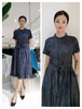 582878夏款上新 真丝仿牛仔扎染风开扣翻领连衣裙，端庄气质款，透气单层，透气不透光！ 商品缩略图0