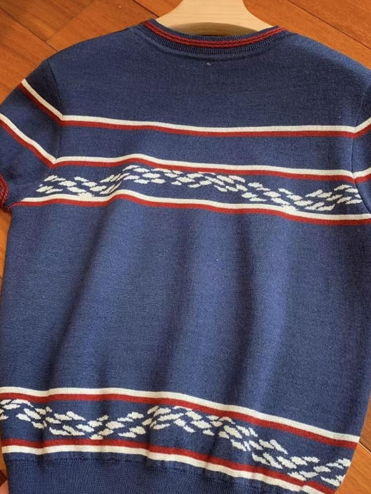 Herm真丝羊绒提花套头tee。 蓝色 粉色自己备注颜色号码 商品图3