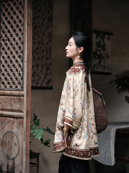 盛唐牡丹盛奢系列|真丝香云纱西厢记团纹外套-咖啡色(特殊商品不退不换) 商品图2