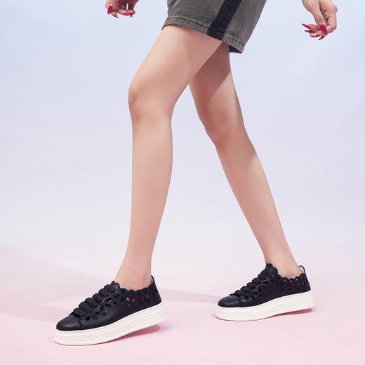 豪麟名鞋AGL女鞋时尚休闲鞋羊皮革D946009蓝色 商品图1