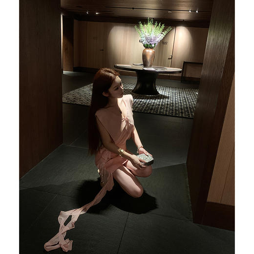 清仓捡漏 张林超LIN BOUTIQUE 迪士尼在逃miu系少女感粉色千金减龄雪纺套装  LC250083 千金上衣LK250059 小香手工裙子 商品图5