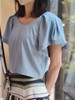 TYNVIE 飘逸袖短款衬衫 - 青蓝色 商品缩略图5