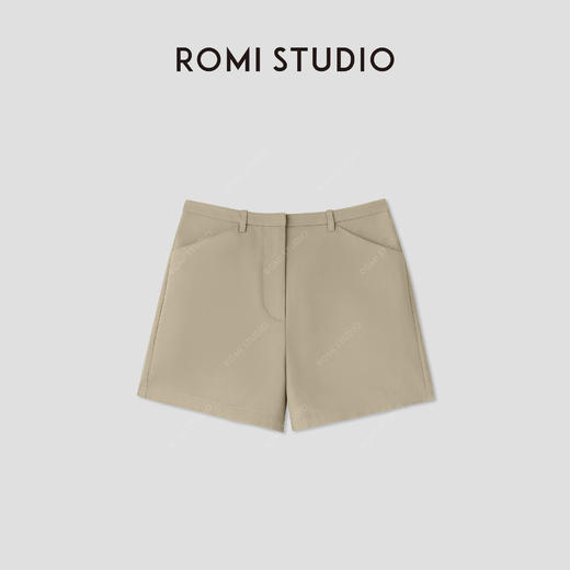 ROMI STUDIO“简约复古”轻薄舒适挺括修身棉质休闲短裤 RWCRXT3341 商品图0