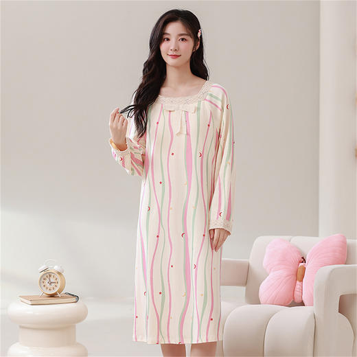 康妮雅女式长袖睡裙 商品图4