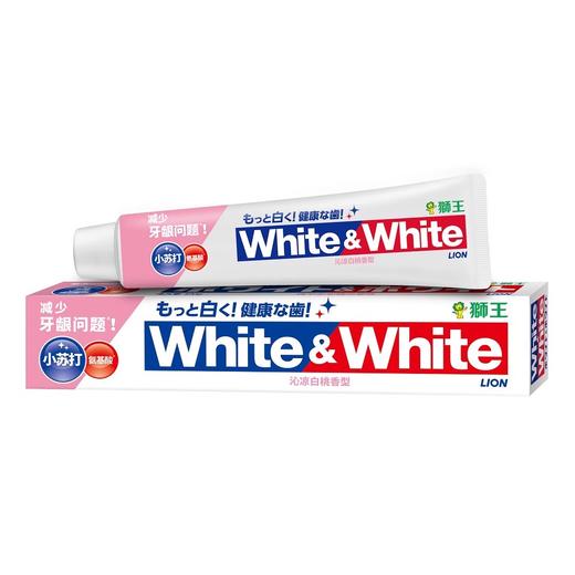 狮王WHITE&WHIT沁凉白桃香型小苏打美白氨基酸护龈牙膏120g 商品图0
