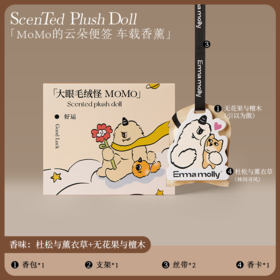 艾玛莫莉 Momo的云朵便签车载香薰单个装礼盒-林间寻风