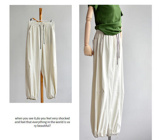 丁摩 【先锋防晒裤】夏锦纶速干两穿伞兵工装裤显瘦薄款直筒裤女5ZF-388 商品图6