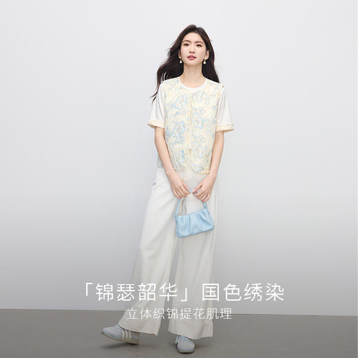 熙世界夏天外搭国风马甲女薄款高级感织锦提花背心新中式坎肩上衣 商品图2