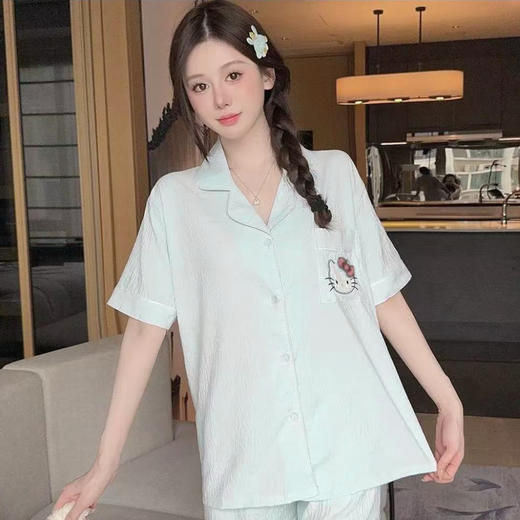 【YW】无忧购KT开衫短袖长裤两件套睡衣家居服（截单后3-5天发货) 商品图1