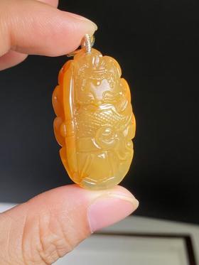 黄水晶狐狸吊坠