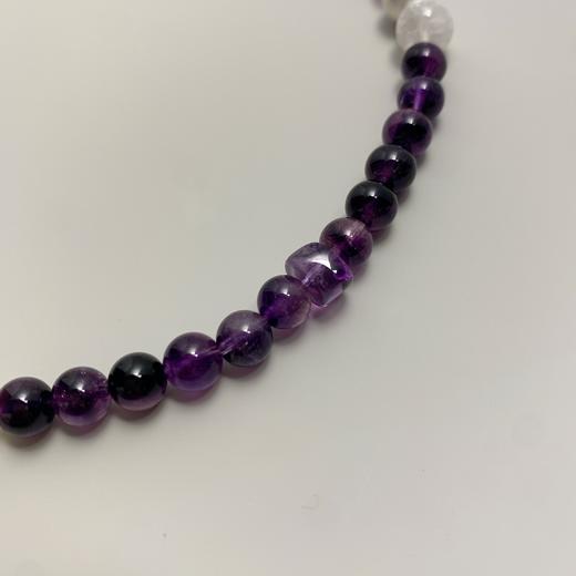 【普陀山】设计款紫超七水晶沉⾹手串  ⼼宁-流光双圈 商品图4