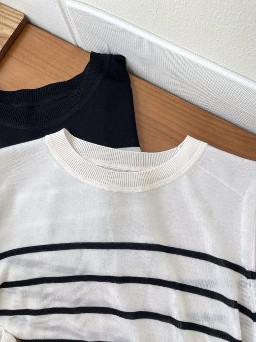 （小眠专属）莱赛尔条纹圆领短袖T恤 商品图14