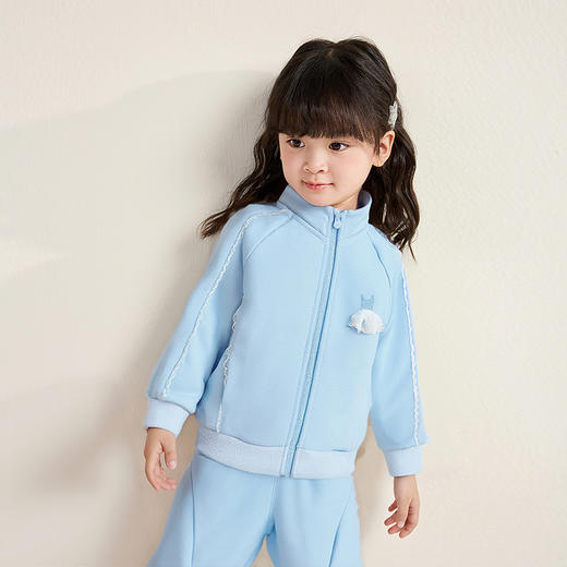 笛莎Deesha 童装女童套装2025秋新款女童精致蕾丝花边小裙子装饰套装 商品图1