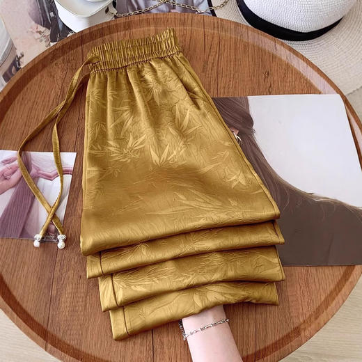 丁摩 醋酸阔腿裤女夏季薄款高腰显瘦防晒垂坠感拖地直筒裤5ZF-310 商品图1