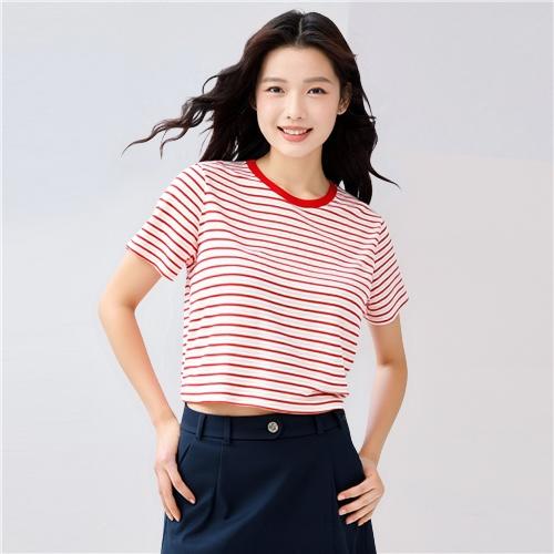 佐丹奴女装25年新款【短款】纯棉T恤衫05325201 商品图6