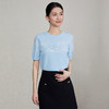 「自」全新升级【铂金会员293/天猫399/差价106】(50908)洛诗琳重工浮雕绣花圆领短袖2025夏季时尚减龄百搭针织T恤 商品缩略图3
