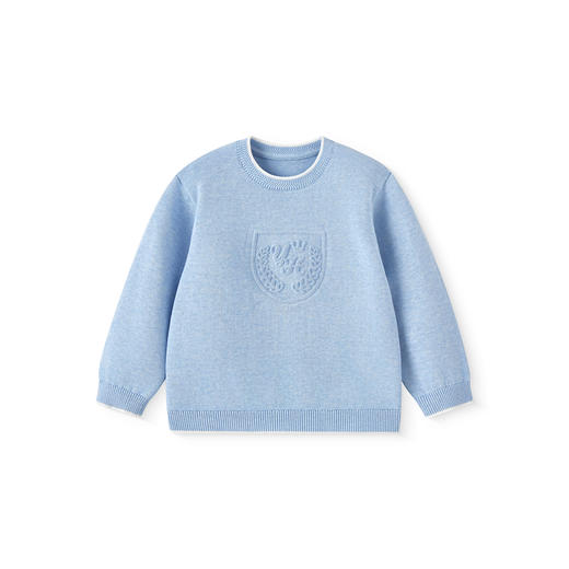 【商场同款】英氏儿童毛衣秋冬季保暖男童纯色儿童针织套头衫毛衣 商品图4