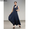 COCOBELLA牛仔色褶皱肌理背心裙赫本风无袖连衣裙长裙FR0061 商品缩略图0