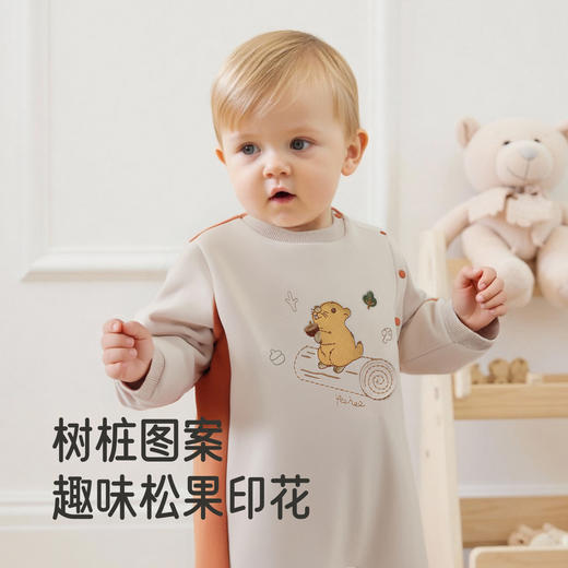 【商场同款】英氏新生儿连体衣男宝宝衣服可爱春秋季长袖男童爬服 商品图3