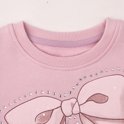 棉果果秋季新品女童丁香紫大毛圈网纱连衣裙M322700225430 商品图2