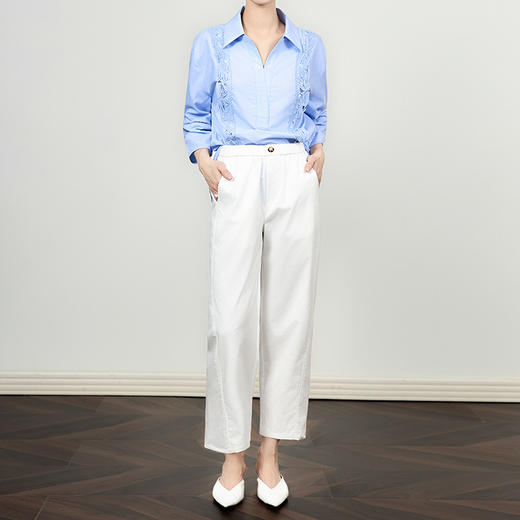 「高货wl」全新升级【铂金会员220/天猫299/差价79】(35608)洛诗琳慵懒八分哈伦萝卜裤2025夏季松腰显瘦薄款休闲裤女 商品图2