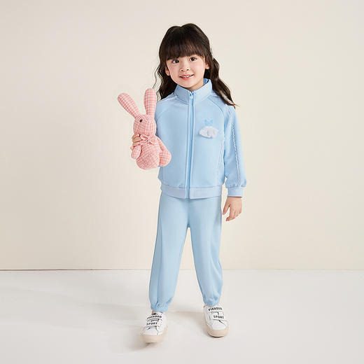 笛莎Deesha 童装女童套装2025秋新款女童精致蕾丝花边小裙子装饰套装 商品图0