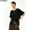 COCOBELLA设计感镂空透视针织衫蝙蝠袖侧开叉叠穿罩衫TS3197 商品缩略图0